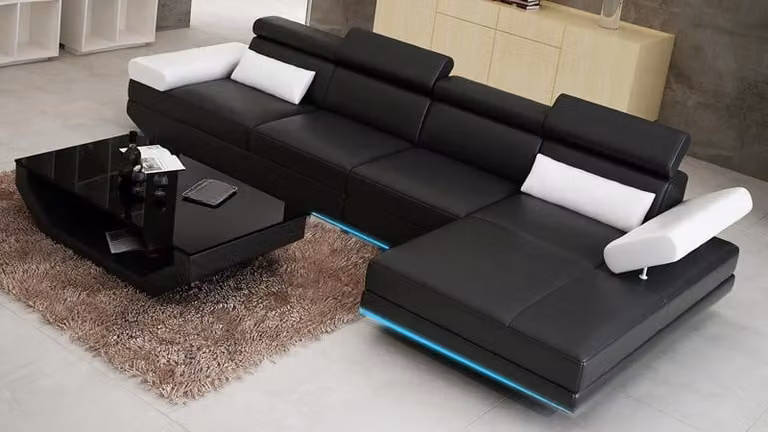 Ledersofa Sofa Couch Wohnlandschaft Ecksofa Garnitur Design Modern Sofa K5009C