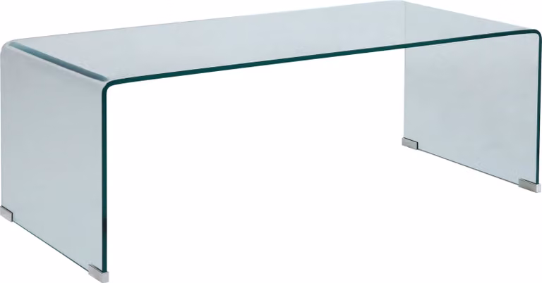 Tavolino rettangolare L110 cm in vetro temperato trasparente - Oviala Greta