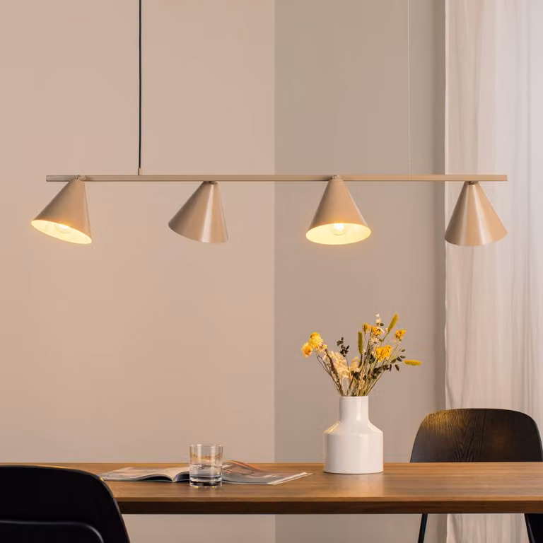 Lampada a sospensione Hängeleuchte Form 4 ALDEX, dimmerabile, Crema / Ambra, Soggiorno / Sala da pranzo, Metallo, Moderno, Lampada a sospensione