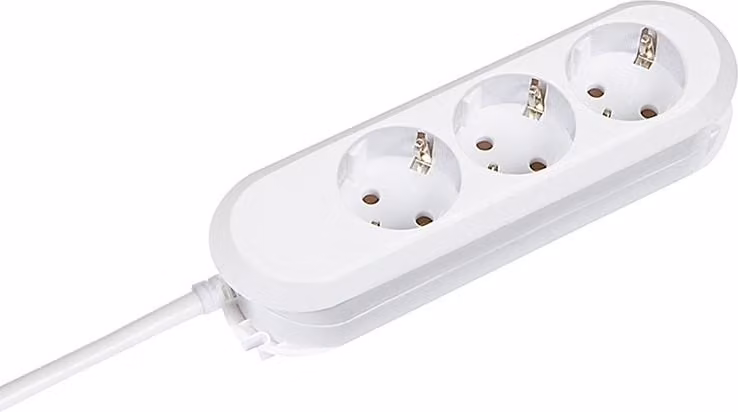Prese multiple Bachmann SMART a 3 prese, bianco, 5,0 m, senza interruttore
