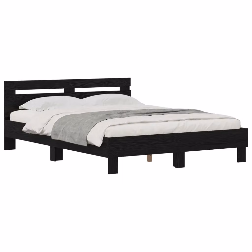 Struttura del letto moderna vidaXL in legno nero L/P/H: 160 x 200 x 103 cm – 2