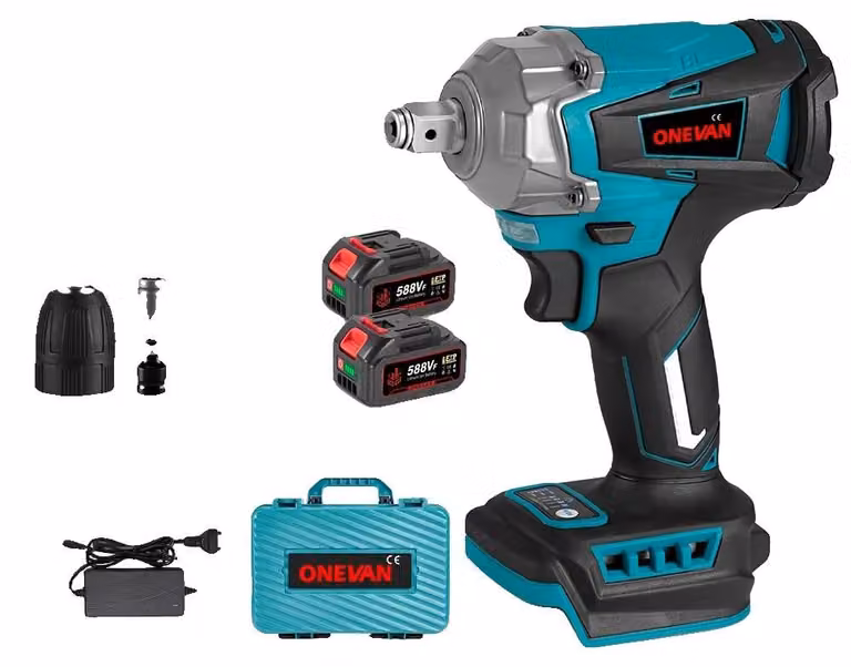 Avvitatore elettrico a impatto, coppia elevata, design senza fili, set di 2 batterie B