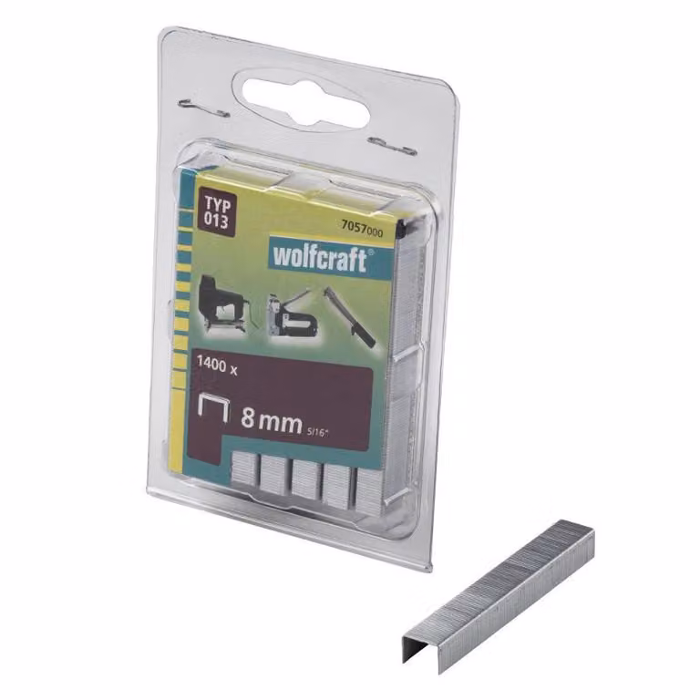 Wolfcraft Graffe larghe per pinzatrice altezza 8 mm 1400 pz 7057000