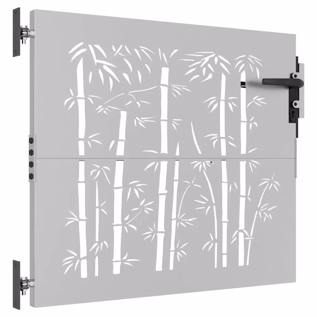 Cancello da giardino vidaXL in acciaio bloccabile, disponibile in nero, marrone o grigio, L: 85 cm, H: 100 cm