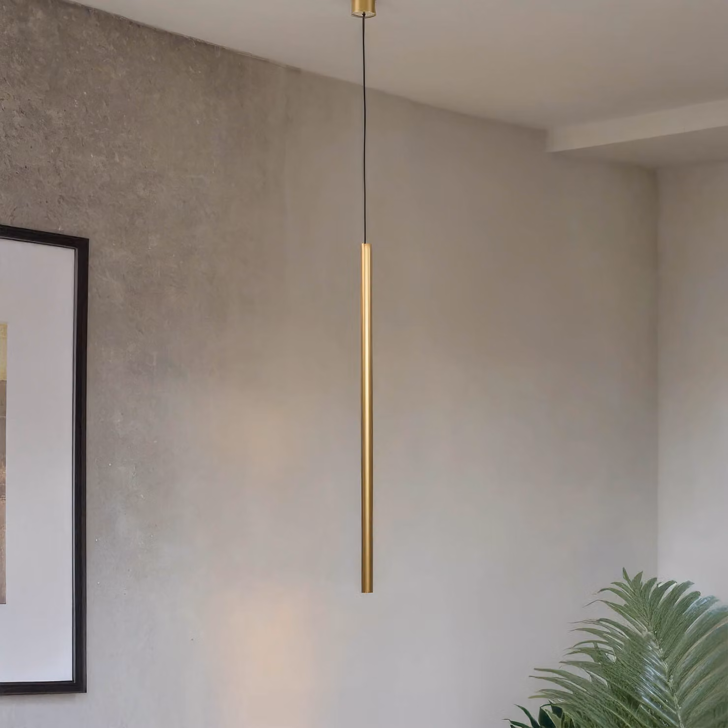 Lampada a sospensione in metallo G9 D: 2,5 cm H: max. 205 cm in oro opaco rotondo Modern