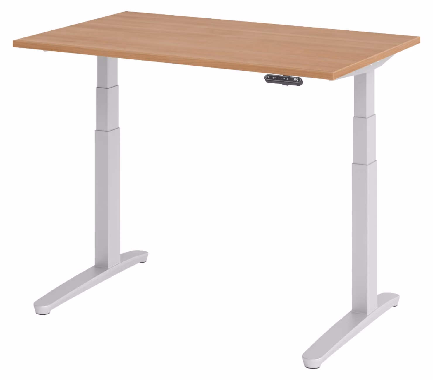 Scrivania elettrica bümö XBHM - Struttura: argento, dimensioni: 120 x 80 cm, finitura: noce