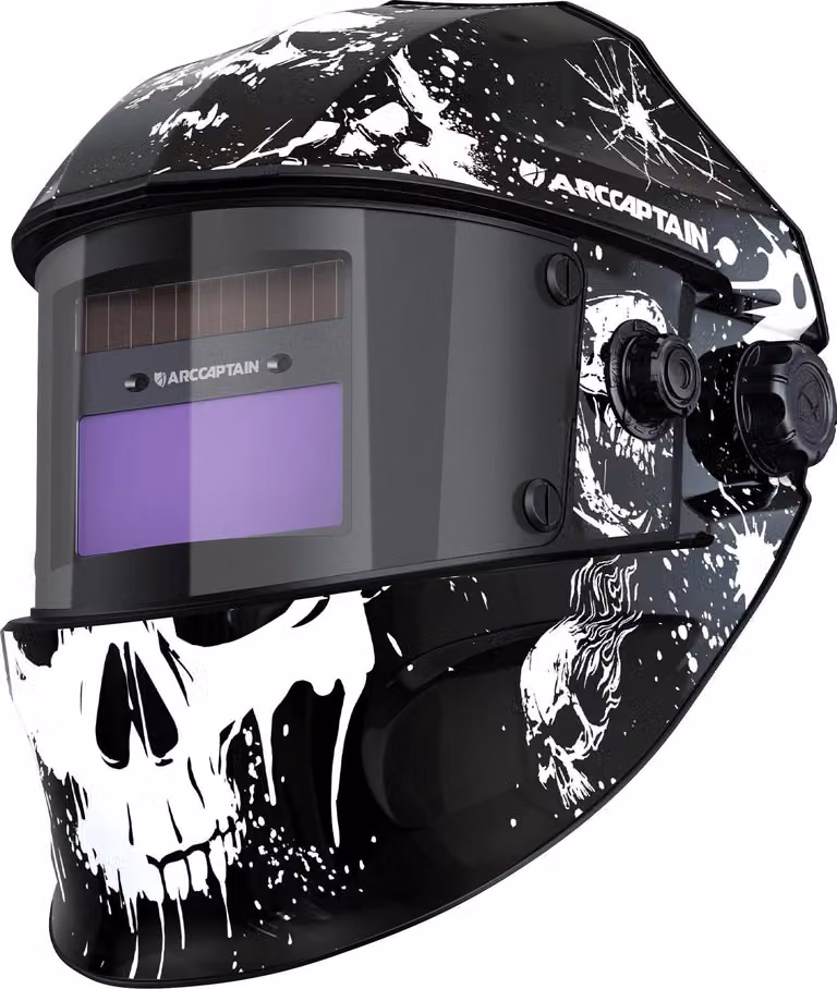 Casco da saldatura automatico - Maschera da saldatura - Tempo di oscuramento rapido: 1/25000 di secondo - Cella solare + batteria al litio - Colore: A