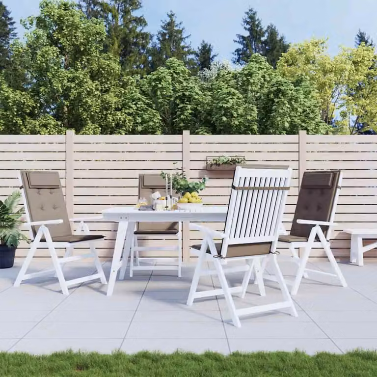 Set di 4 cuscini per sedia con schienale alto vidaXL in tessuto Oxford impermeabile e traspirante, colore grigio, imbottitura in schiuma, design moderno e rettangolare