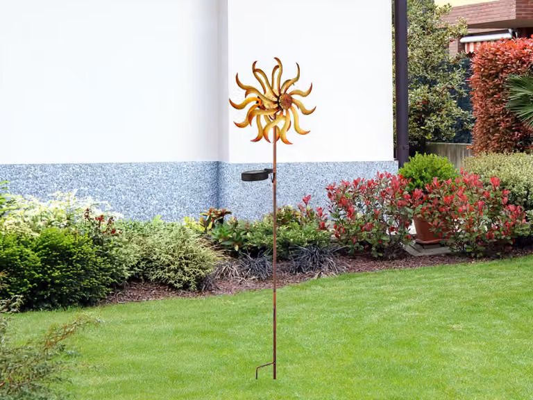 Luce solare lampada solare da giardino all'aperto globo terracqueo picco vento ruota solare 36573