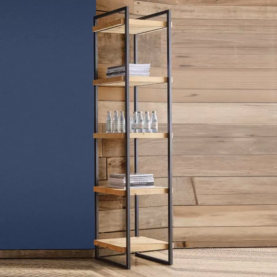 Libreria industrial cortina Mobili 2G in legno massello di abete marrone L: 50 cm, P: 45 cm, H: 205 cm – 2
