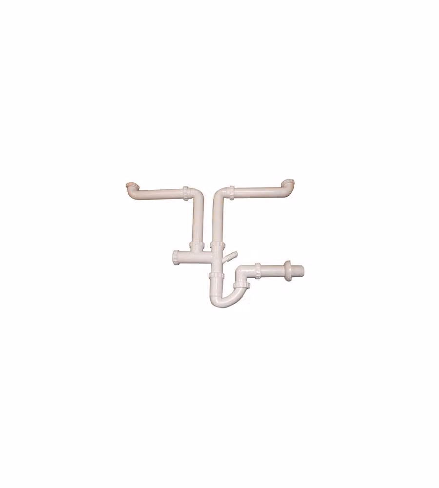 Sifone salvaspazio a  2 vasche 1 1/2" x 40 mm., per cucina