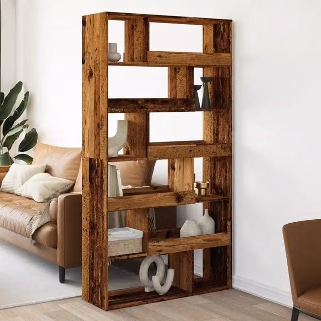 Divisorio per stanza vidaXL in legno antico marrone L: 100 cm, P: 33 cm, H: 187,5 cm