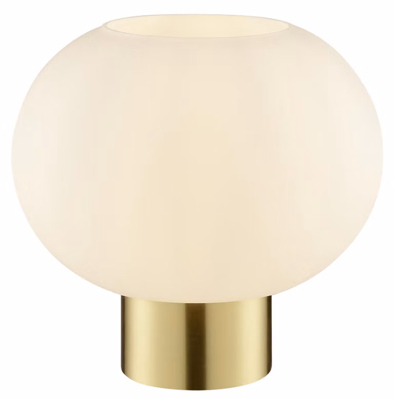 Lampada da tavolo Brilliant, modello Fanny, con una luce, finitura in ottone spazzolato/bianco, attacco E27, 20W, grado di protezione IP20, per uso interno