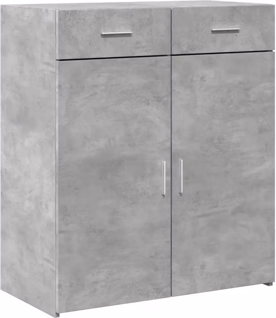 Credenza Buffet da pranzo in legno multistrato Grigio Cemento L: 80 cm, P: 42,5 cm, H: 93 cm