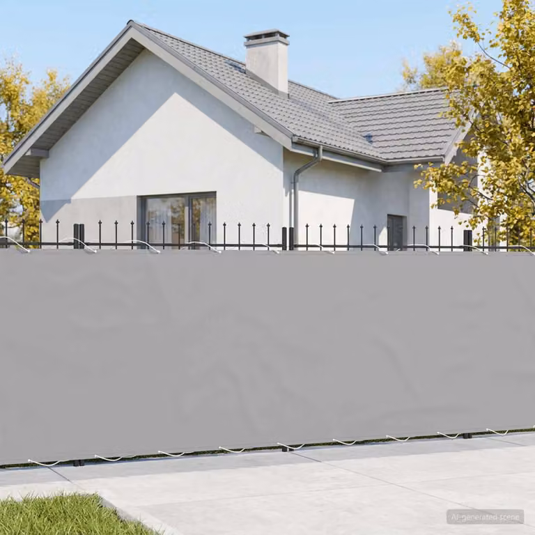 Schermo di privacy per balcone vidaXL grigio, L: 15 m, H: 1,8 m