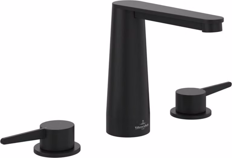 Miscelatore per lavabo a tre fori V&B Conum senza set di scarico, nero opaco
