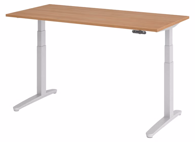 Scrivania elettrica bümö XBHM - Struttura: argento, dimensioni: 160 x 80 cm, finitura: noce