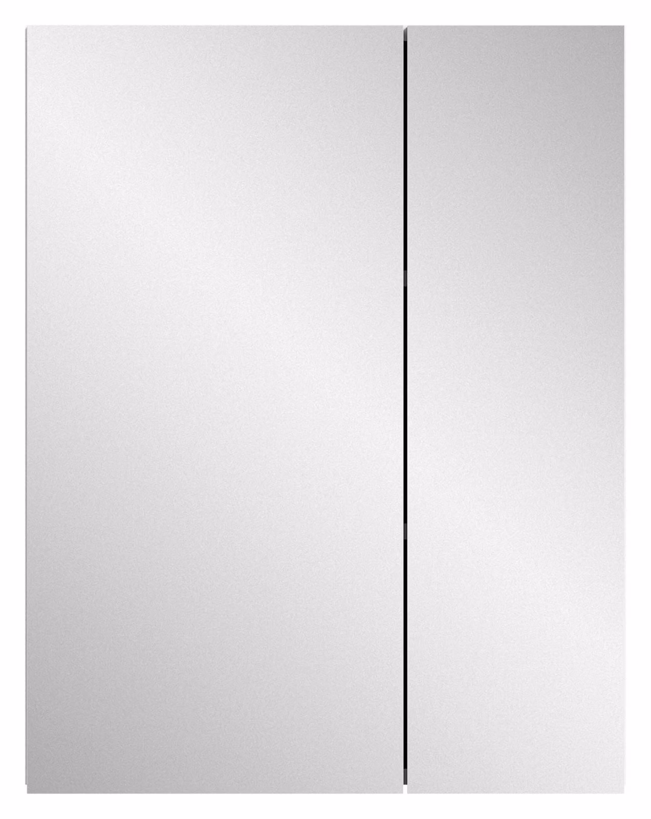 Mobiletto con specchio da bagno Vira a 2 ante, bianco lucido, bianco.