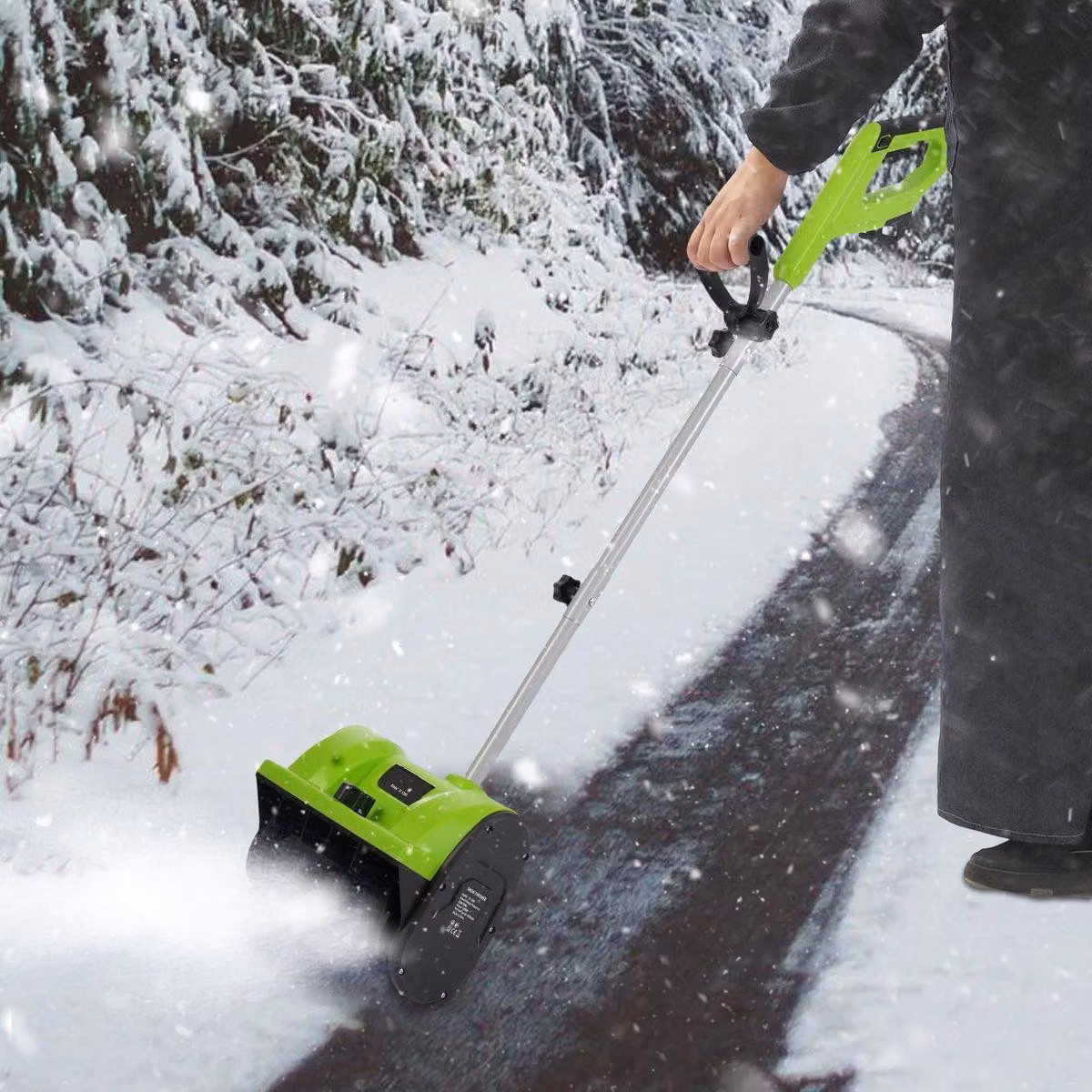 Spazzaneve elettrico per uso domestico - 1200W - Larghezza di spazzolatura di 30 cm - Verde