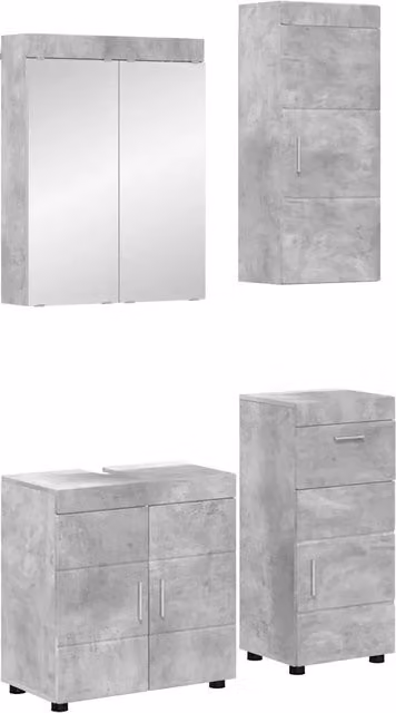 Set di mobili per il bagno TULUM 4 pz Grigio cemento 3398047