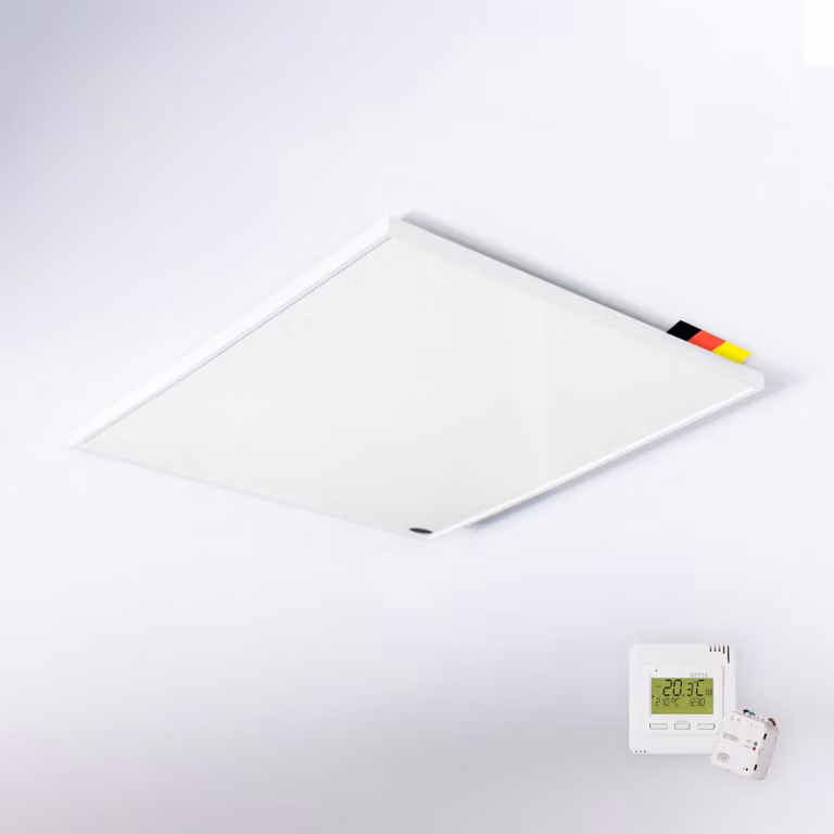 Riscaldamento a infrarossi da soffitto - 450 Watt - Termostato wireless - Alluminio - Per uso interno
