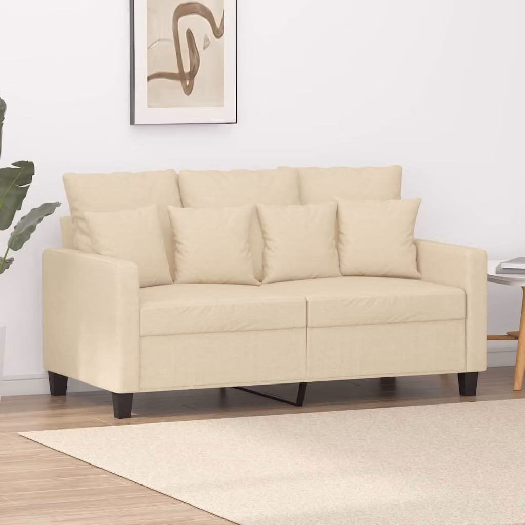 Divano Maison Exclusive, due posti, color crema, 120 cm, rivestito in tessuto