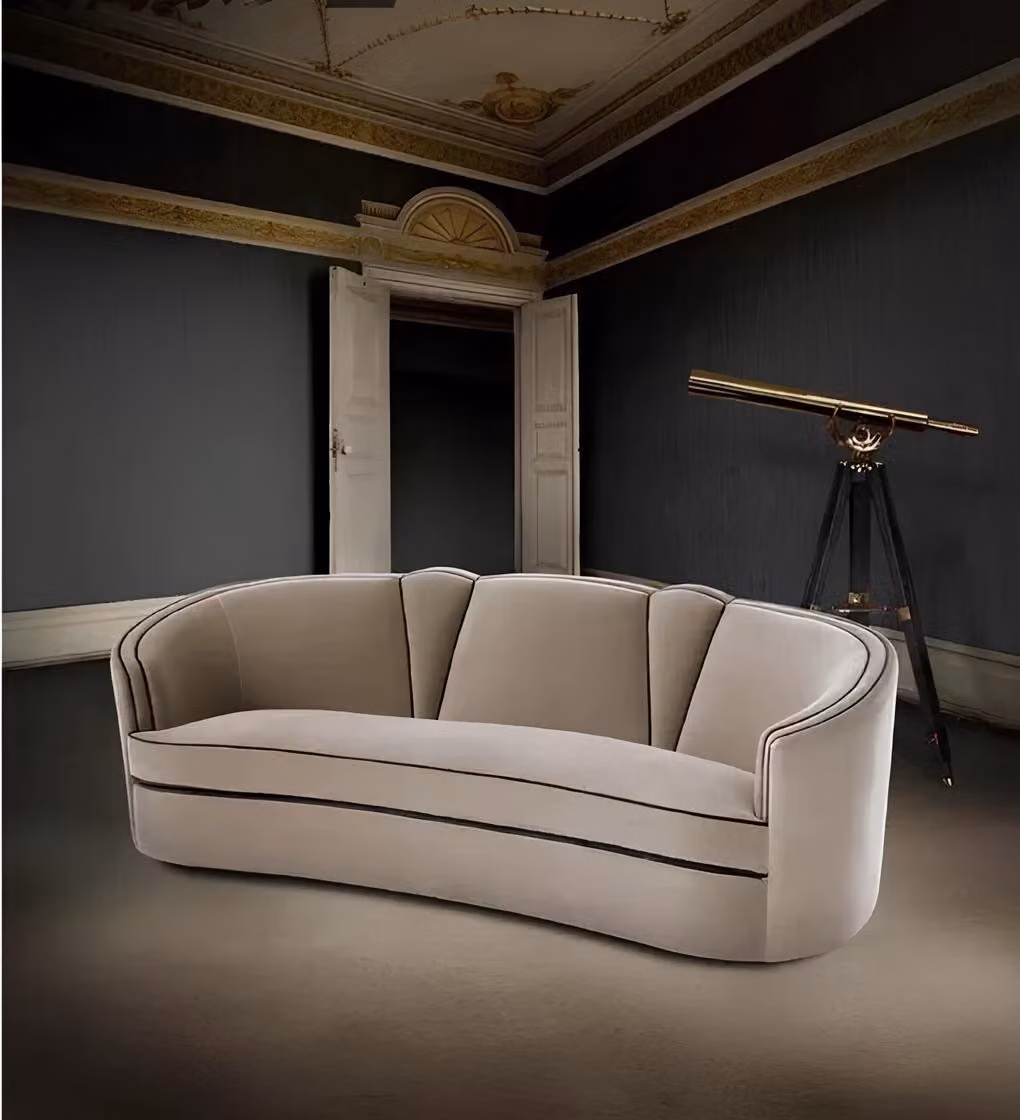 Dreisitzer Couch Polster Design Sofa Moderne 3er Sitz Sofas Zimmer Möbel Beige