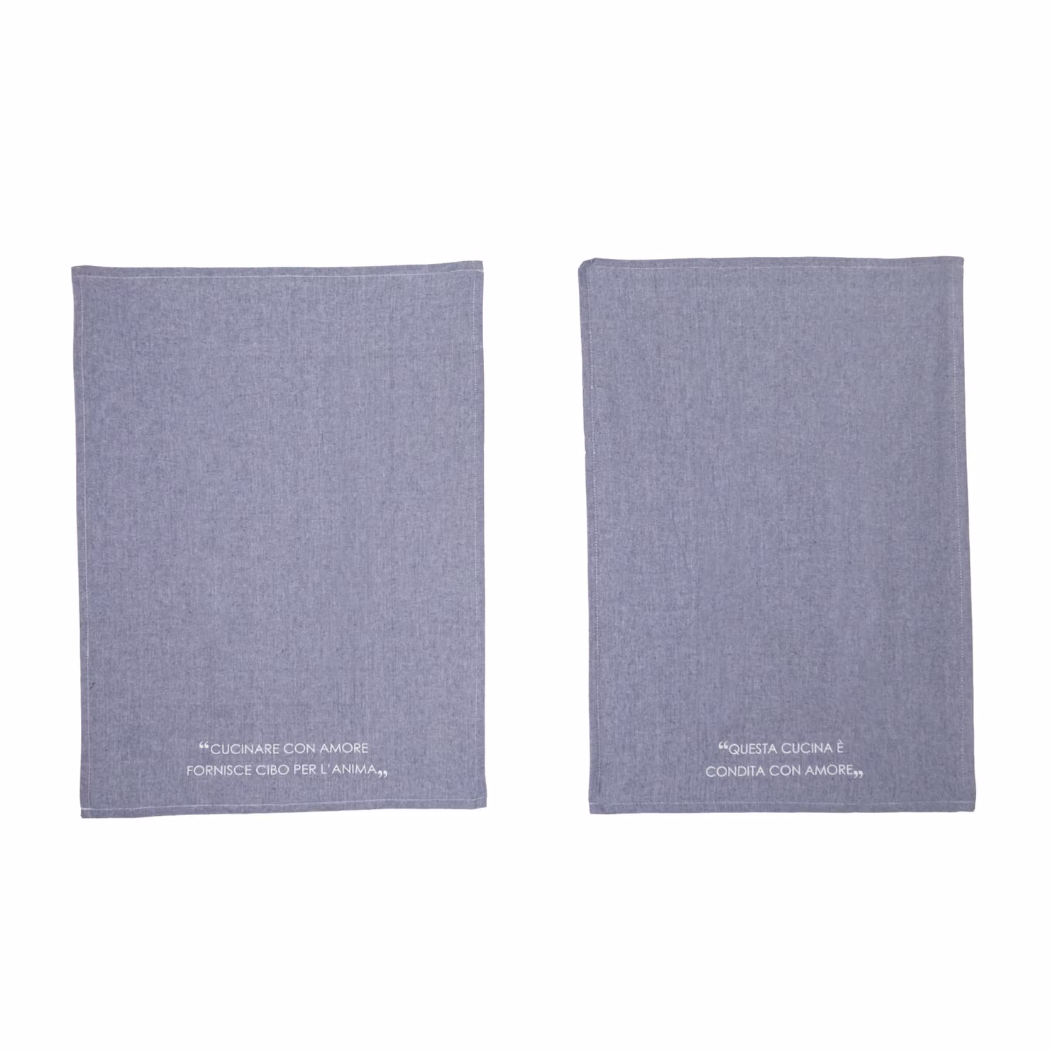 Set di 2 strofinacci Kasanova in cotone blu con scritta Quotes, L 50 cm x P 70 cm – 2