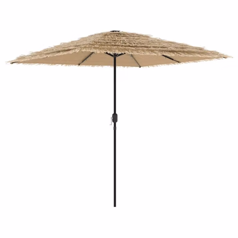 Ombrellone Giardino LED e Palo in Acciaio Marrone 248x248x248cm