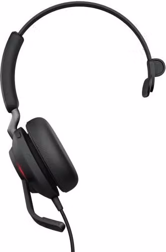 Auricolare cablato a padiglione Jabra Evolve2 40 SE per ufficio, USB Type-C e USB Type-A, Nero