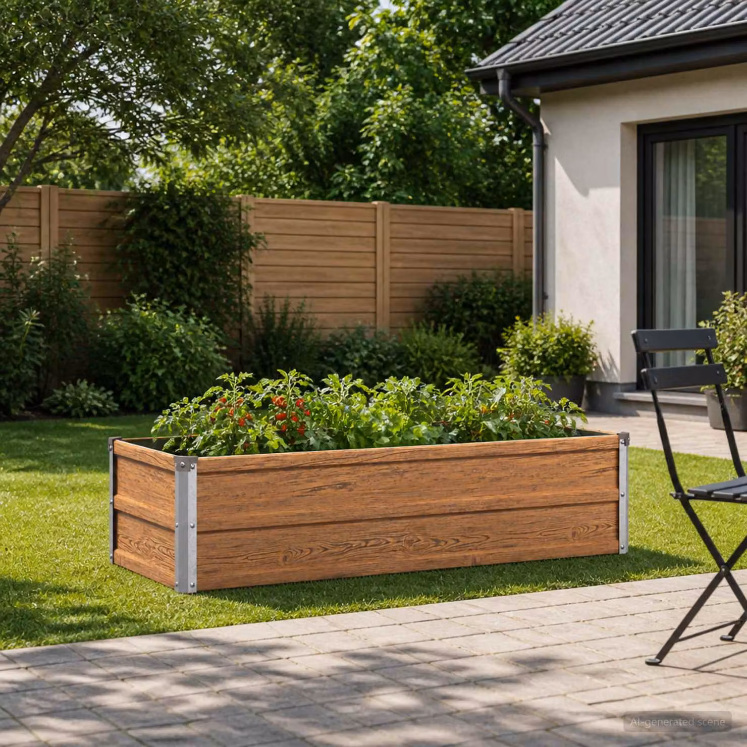 Letto rialzato da giardino vidaXL in metallo corten marrone L: 100 cm, P: 40 cm, H: 24 cm