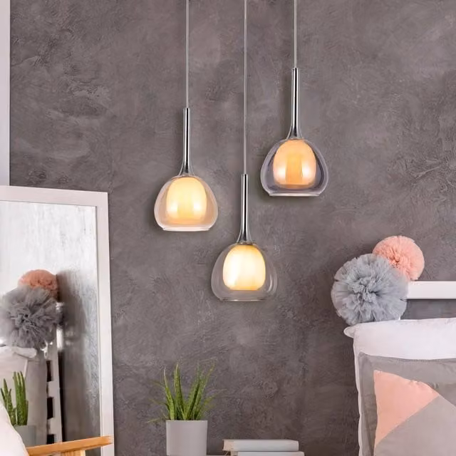 LÚZETE - LAMPADA DA SOFFITTO A 3 LUCI CON PARALUMI COMBINATI Ø38 NOLINA