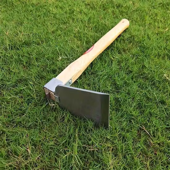 Uniqoos® Zappa da giardino, lama in acciaio da 7,6 cm, manico in legno di frassino da 38,1 cm – zappa manuale potente per arieggiare il prato, la cura delle piante e la pulizia degli arbusti