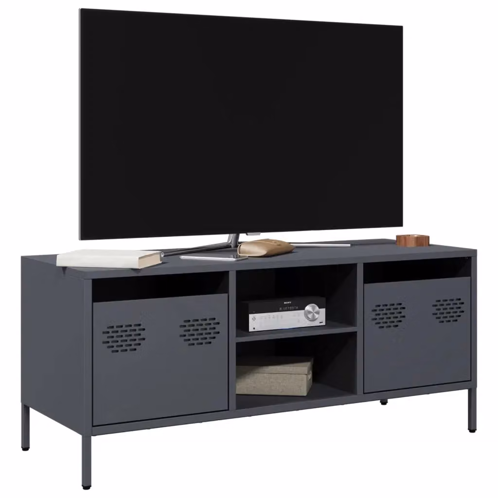 Mobile TV Design In in stile industrial in metallo color antracite opaco L/P/H: 101,5 x 39 x 43,5 cm – 2