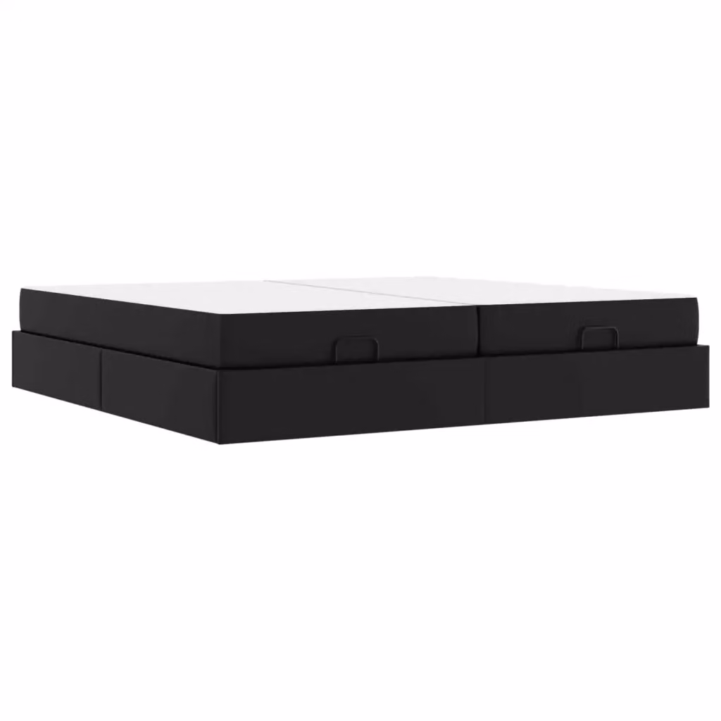 Set letto con materasso vidaXL in ecopelle nera, L/P/H: 200 x 100 x 43,5 cm – 2