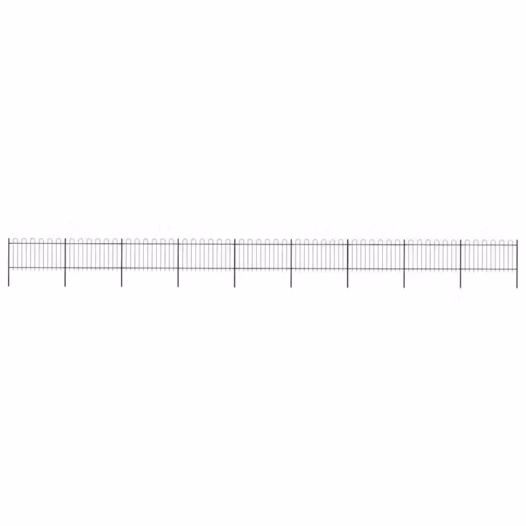 Recinzione da giardino vidaXL in acciaio con parte superiore ad anello, colore nero, L: 1506 cm, H: 100 cm