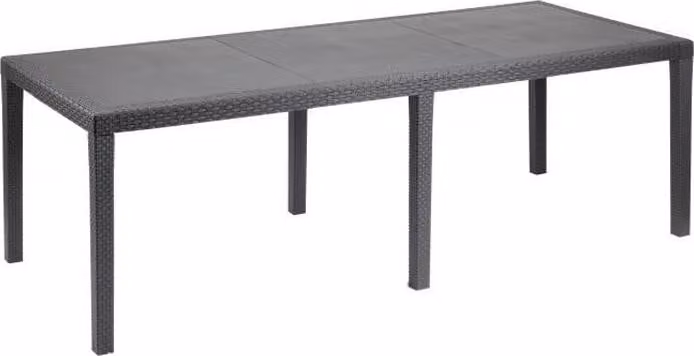 Tavolo da giardino QUEEN, effetto rattan, antracite, 220 x 90 x 72 cm, rettangolare, 8 persone