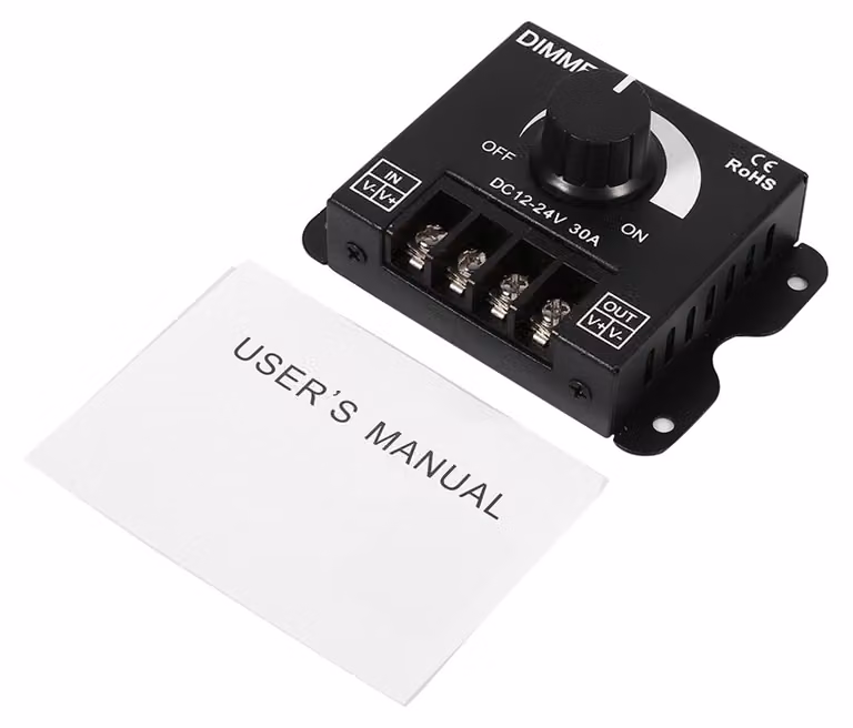 Controller dimmer per interruttori LED 12 V-24 V 30 A, comando manuale per strisce luminose, monocolore