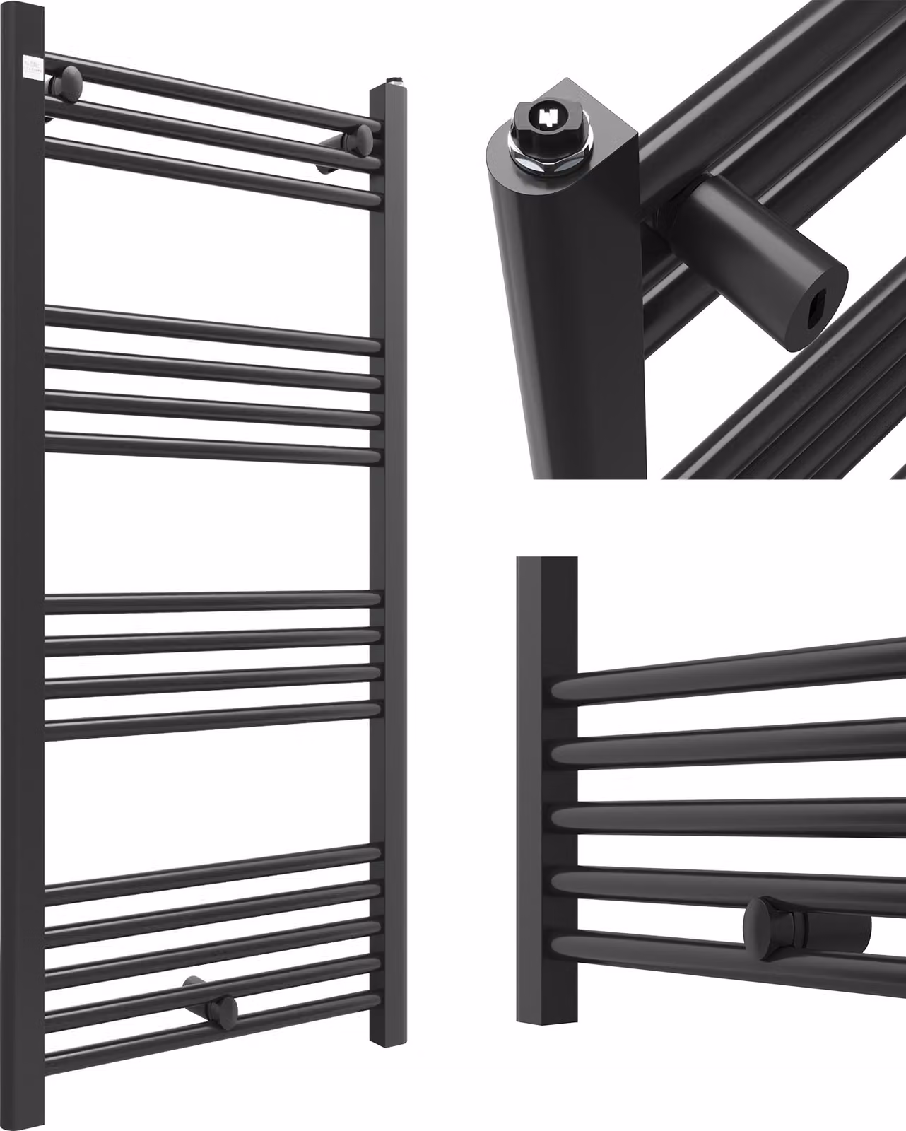 Granitan - Radiatore da bagno - Scaldasalviette - 50x110 cm - Nero - Scaldasalviette - PUERTO