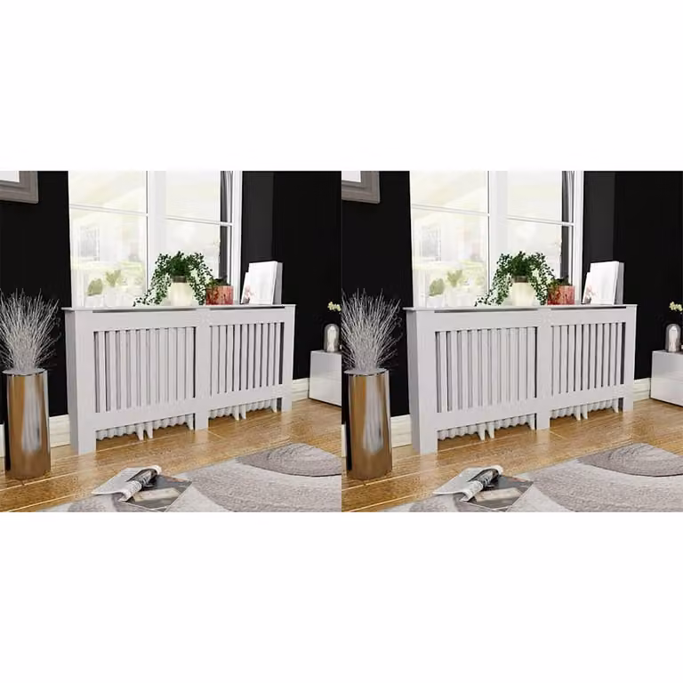 Set di 2 copritermosifoni vidaXL in MDF bianco moderno, Altezza: 172 cm