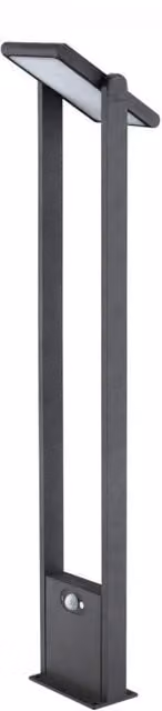 Faretto solare da giardino Beneito Faure POPA nero con sensore di movimento e crepuscolare, luce LED 4000K, Altezza: 100 cm