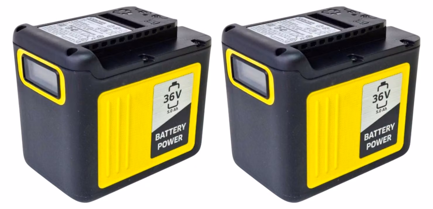 Kärcher 2x Battery Power 36/50 batteria 36 V 5,0 Ah / 5000 mAh con indicatore di carica
