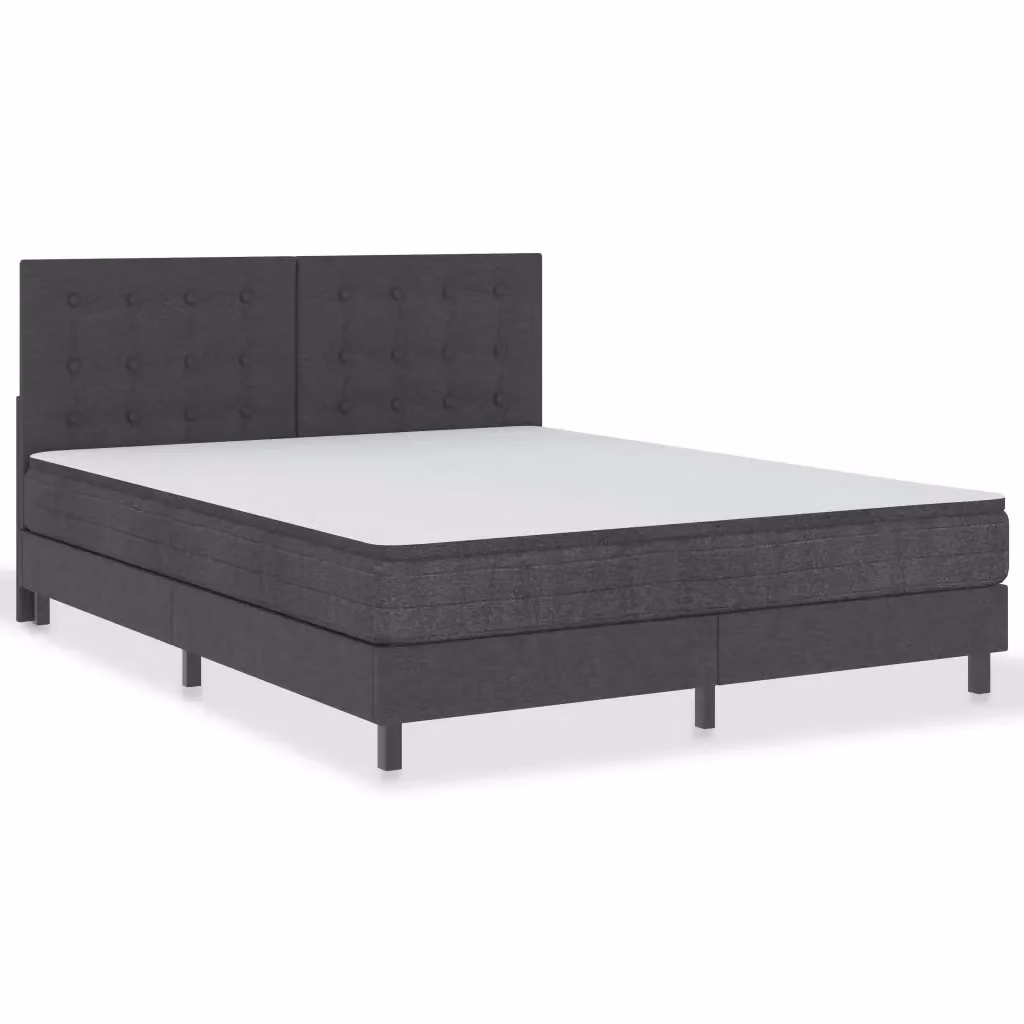 Letto a molle moderno vidaXL in tessuto grigio con molle a tasche L/P/H: 160.5 x 200 x 116 cm – 2