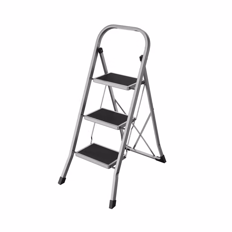 Scaletta Pieghevole a 2 Gradini, Grigio Tortora / 3 Gradini（46,5 x 74,5 x 105 cm）