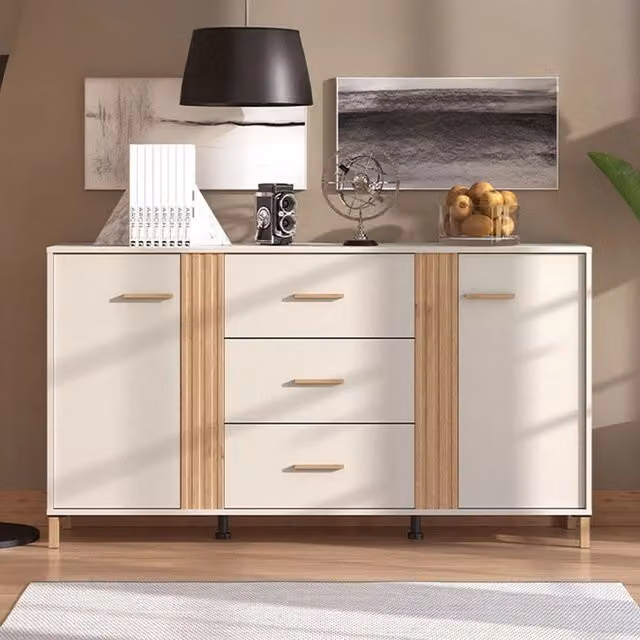 Madia Frisanco DMORA con 2 ripiani, Bianco Crema, L: 163.5 cm, P: 40 cm, H: 90 cm