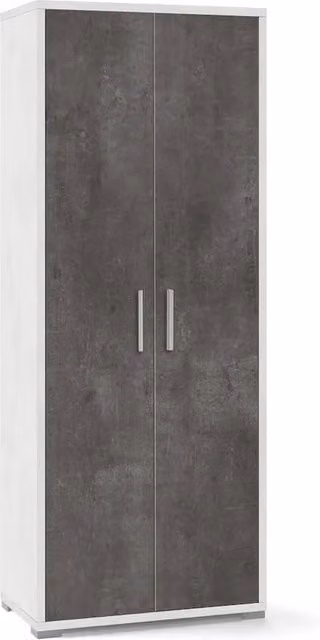 Armadio mobile 2 ante 71x41x182H cm in kit di design colore Ossido bianco e Ossido nero