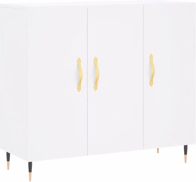 Credenza moderna bianca in legno e metallo per la tua sala da pranzo L 90 x P 34 x H 80 cm