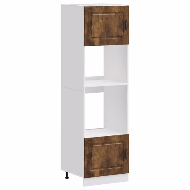 Pensile da cucina | Armadi Forno 2 pz Kalmar Rovere Fumo in Legno Multistrato
