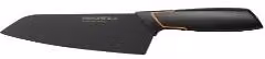 Coltello Santoku Fiskars EDGE in Acciaio Inox con Lama da 17 cm, Colore Nero
