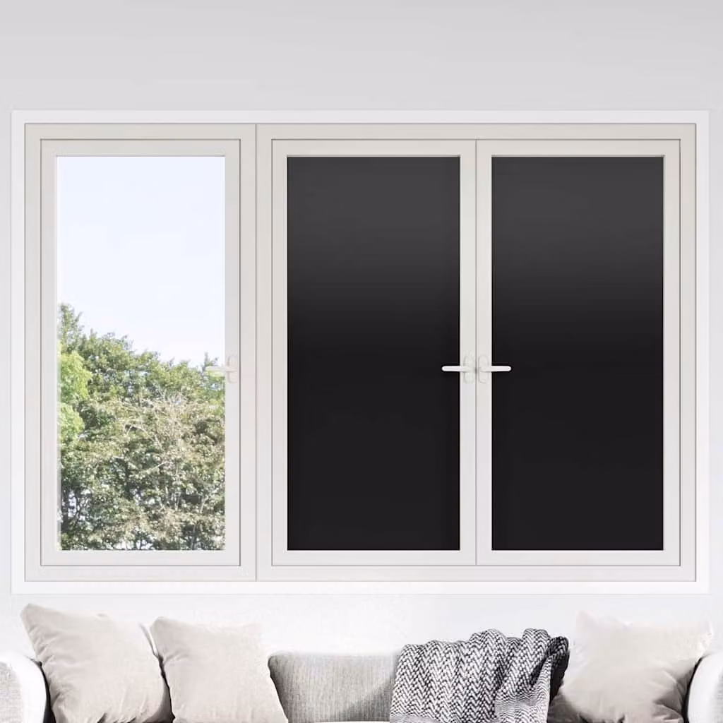 Set di 3 pellicole per vetri statiche smerigliate nere vidaXL in PVC